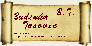 Budimka Tošović vizit kartica
